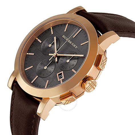 burberry mens watch brown leather